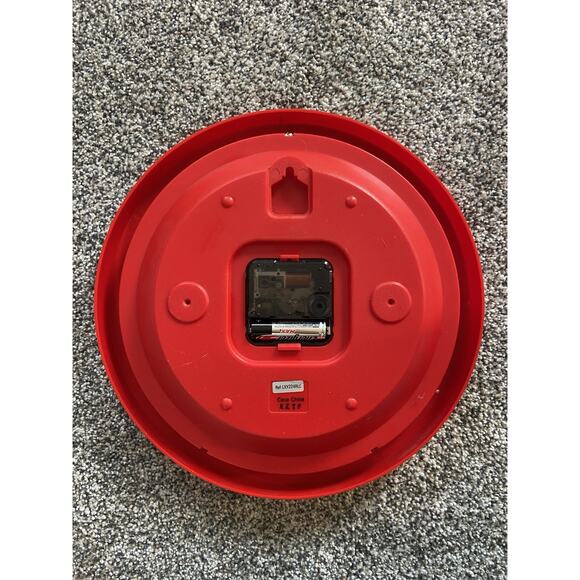 VTG Working Lorus Mickey Mouse Wall Clock Quartz Red 10.5" Japan Disney - Picture 2 of 3